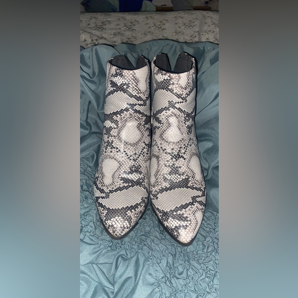Faux snake skin boots